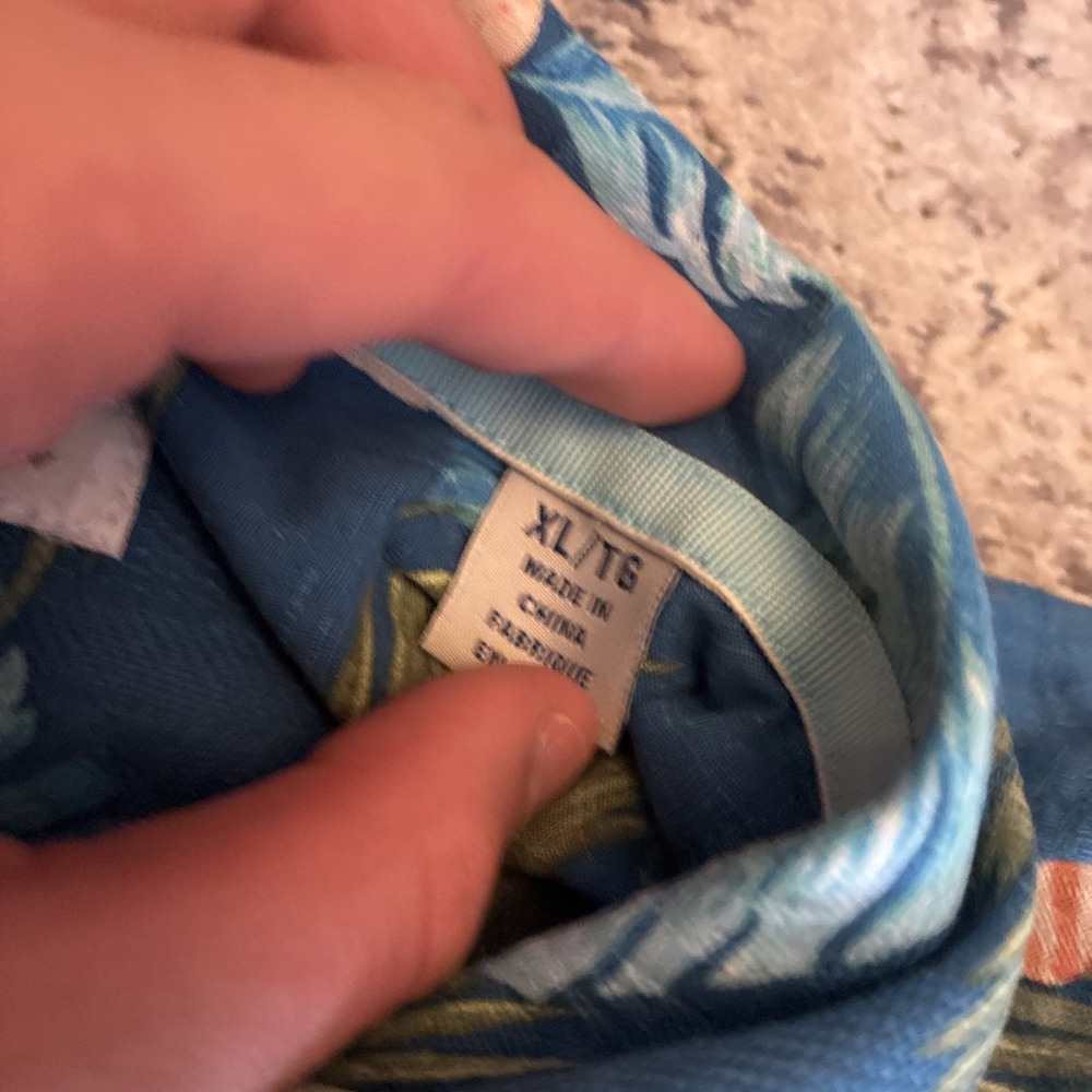 Tommy Bahama Island Zone 100% Silk Hawaiian Shirt Mens XL Blue Floral Tropical - Picture 4 of 7